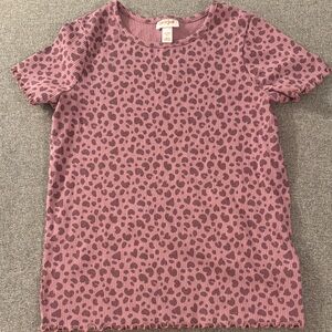 5/$15- Pink Leopard Print Ribbed T-Shirt